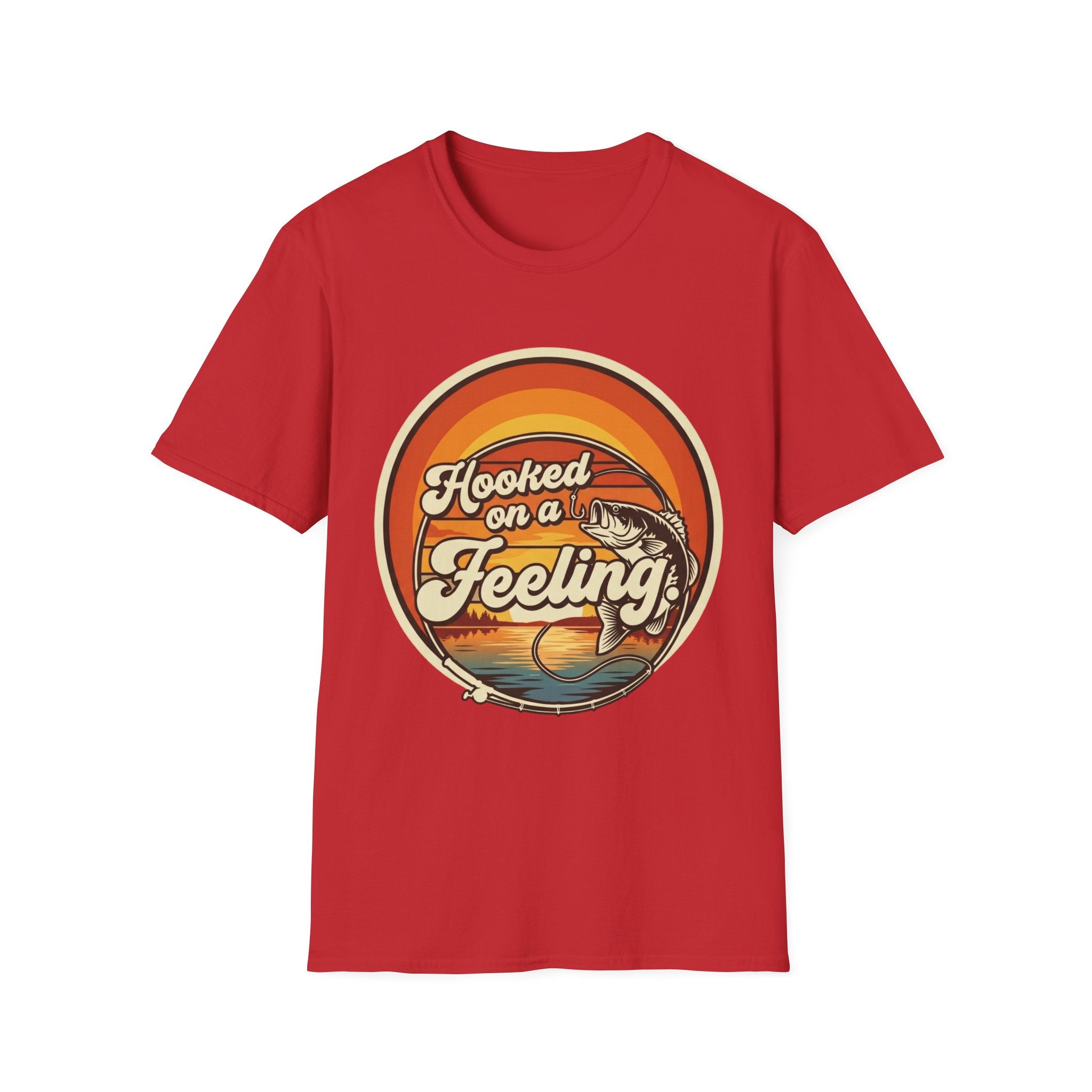 Hooked on a Feeling T-Shirt | Retro Fishing Sunset Graphic