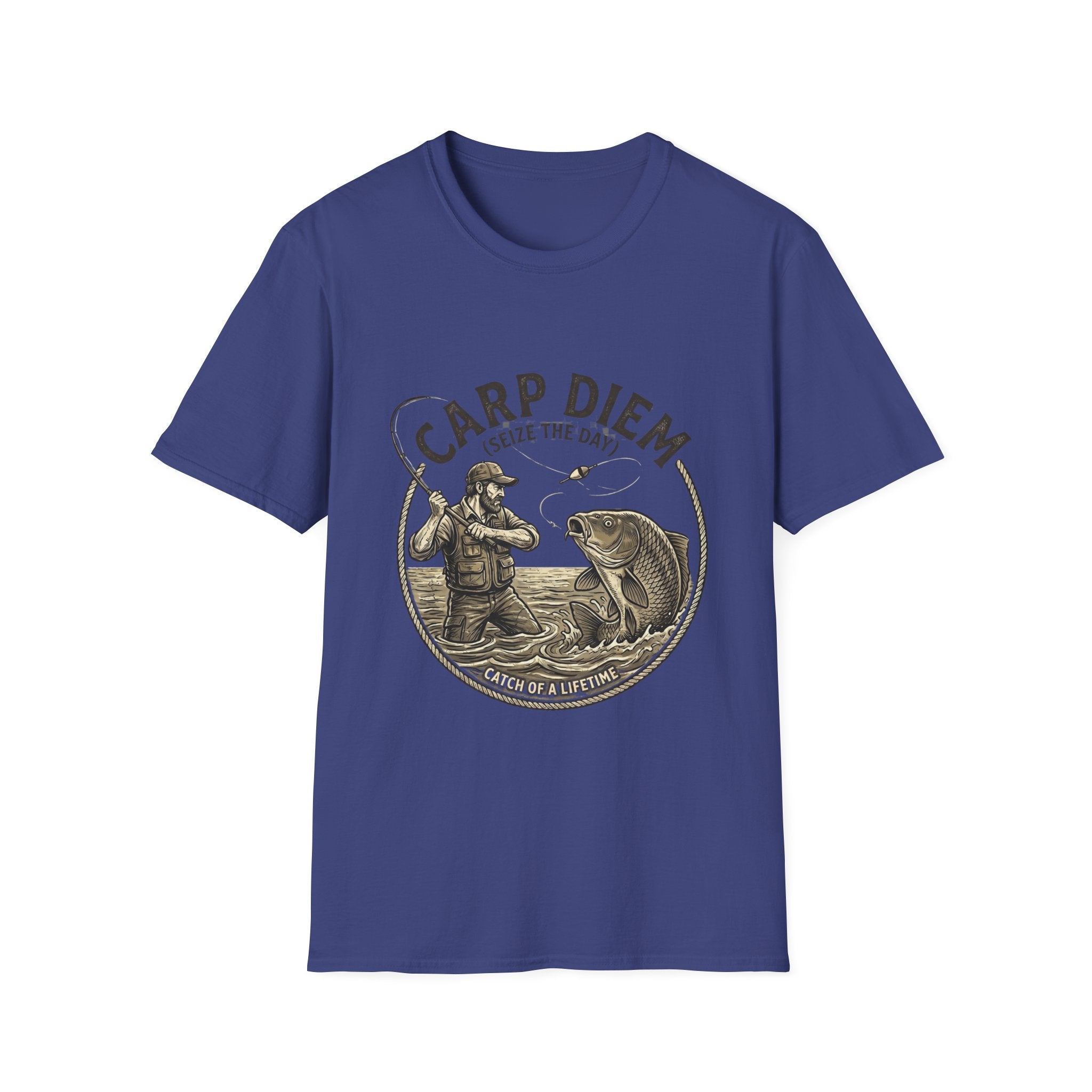 Carp Diem Fishing Graphic T-Shirt | Angler Vintage Fish Design