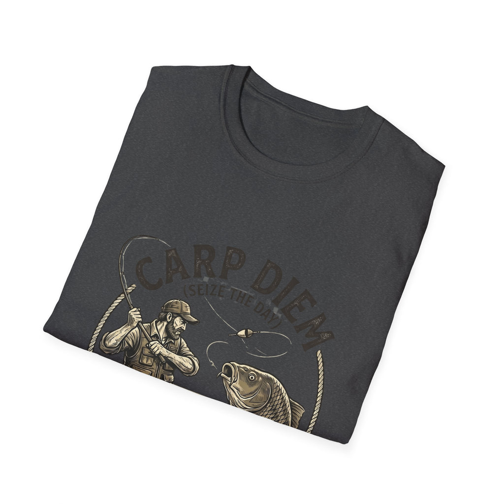Carp Diem Fishing Graphic T-Shirt | Angler Vintage Fish Design