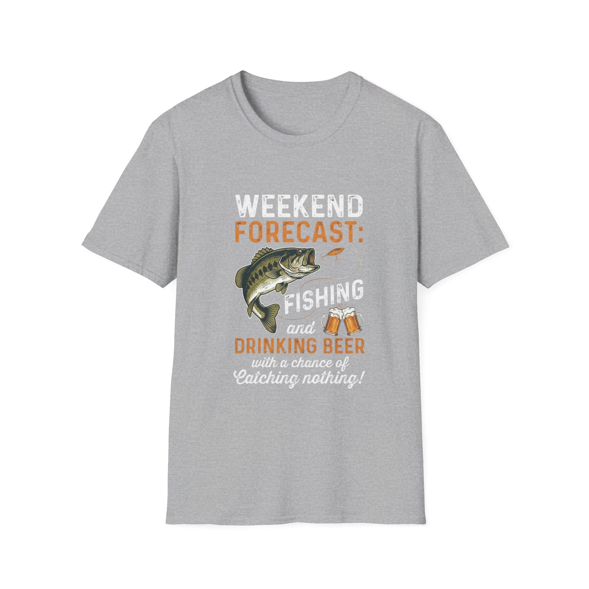Forecast: Drinking Beer T-Shirt | Bass Fish Illustration, Fishing Tee
